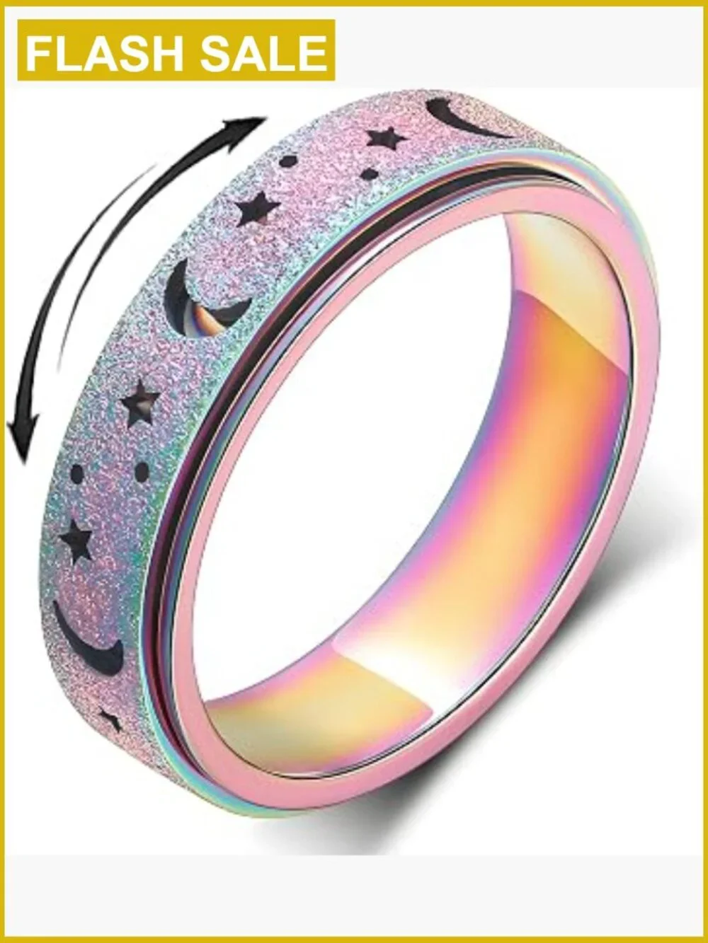 Stainless Steel Spinner Ring for Stress Relief Fidget Toy